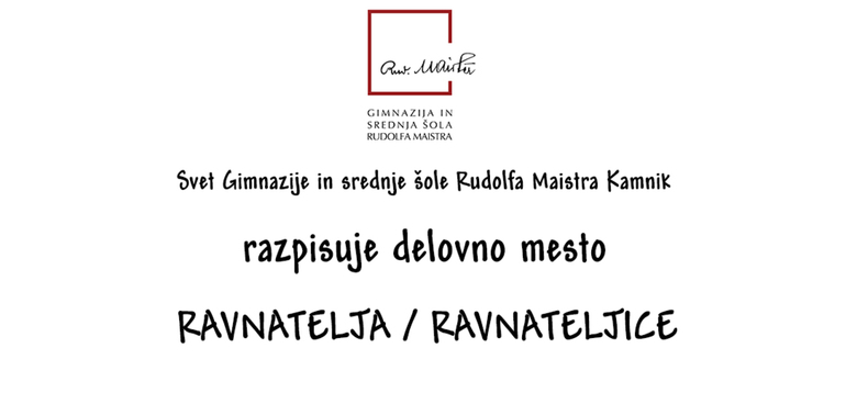 Razpis za ravnatelja/ravnateljico šole