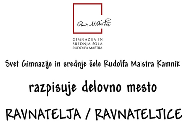 Simbolična naslovna fotografija za novico z naslovom: Razpis za ravnatelja/ravnateljico šole