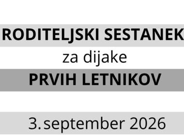 Simbolična fotografija za članek z naslovom: Roditeljski sestanek za dijake prvih letnikov