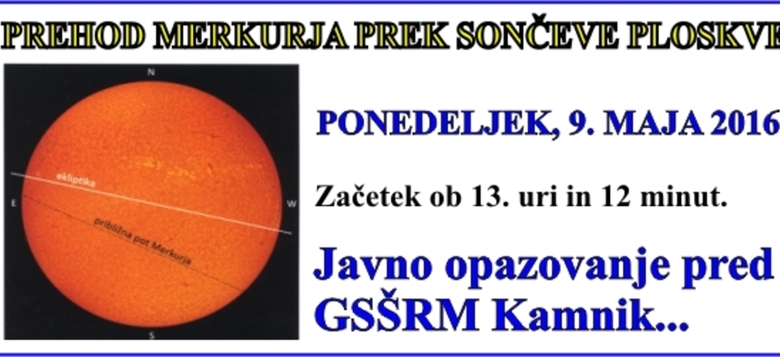PREHOD MERKURJA PREK SONČEVE PLOSKVE