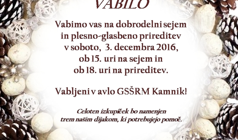 Vabilo na dobrodelno prireditev