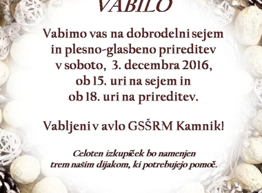 Simbolična fotografija za članek z naslovom: Vabilo na dobrodelno prireditev