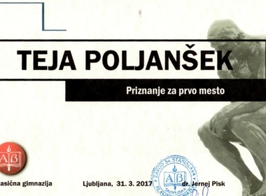 Simbolična fotografija za članek z naslovom: Filozofija: prvo mesto Teje Poljanšek