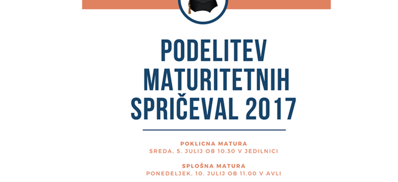 Podelitev maturitetnih spričeval